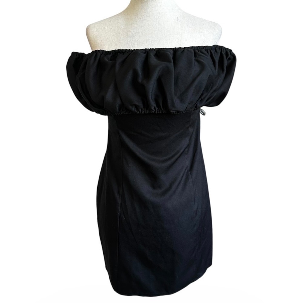 Parisian Black Off The Shoulder Mini Dress Womens Size 6